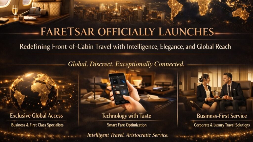 FareTsar announces its official launch as a next-generation premium air travel specialist, setting a new benchmark in business and first-class travel sourcing.